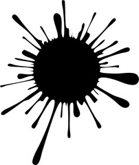 Splash Silhouette Vector Illustration | Water Drop Ink Paint Abstract Design
