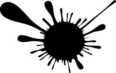 Splash Silhouette Vector Illustration | Water Drop Ink Paint Abstract Design