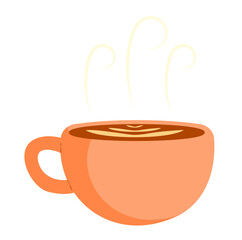 Hot Coffee Cup with Steam Illustration