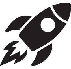 Silhouette of vector illustration of a rocket