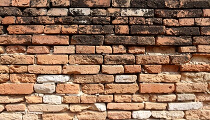 Obraz premium Old brick wall with varying colors and textures