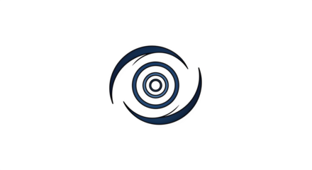 Abstract eye logo isolated on transparent background, a circular design with swirling motion, symbolizing energy, water, or a storm