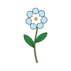 Alyssum Flower Illustration on White Background