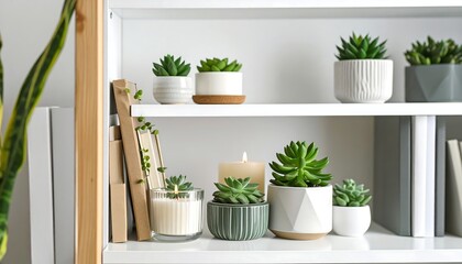 Fototapeta premium Succulents and candles styled