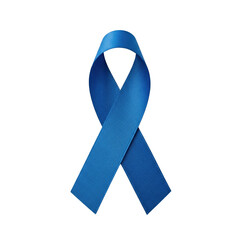 A bright blue ribbon, folded into the universal symbol of awareness and support, stands out. Ideal for conveying solidarity for various causes.