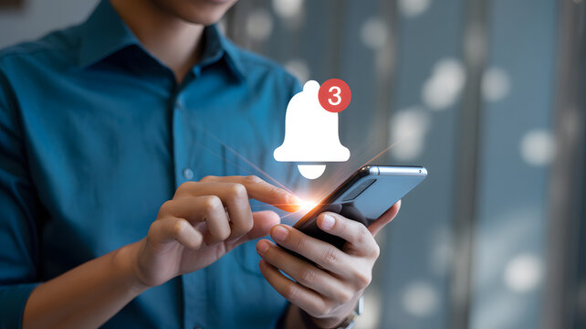 Checking notifications on a mobile smartphone for social media updates