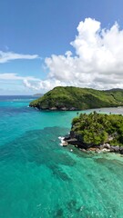 Obraz premium Tropical bay from above. Lush landscape