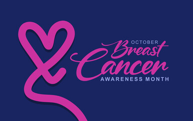 October breast cancer awareness month background with pink ribbon symbol, vector design. Healthcare and medicine concept. Great for banners, posters, cards and social media.
