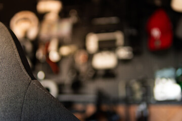 Modern desk setup background featuring computer, plants, and cozy warm lighting. Perfect for creative workspace, home office, desktour inspiration, and technology-themed projects.