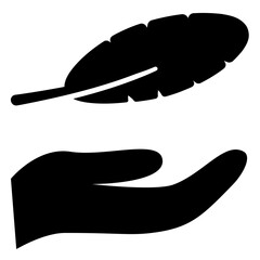 feather in hand icon