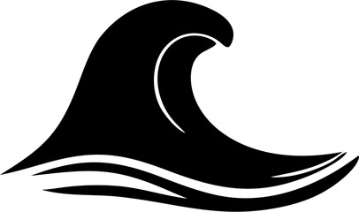 Wave Silhouette Vector Illustration | Ocean Sea Water Surf Abstract Design