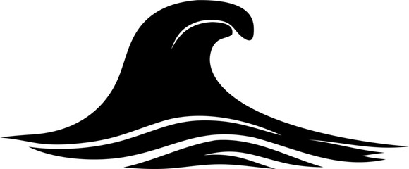 Wave Silhouette Vector Illustration | Ocean Sea Water Surf Abstract Design