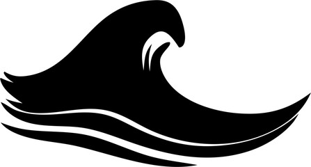 Wave Silhouette Vector Illustration | Ocean Sea Water Surf Abstract Design
