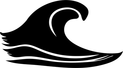 Wave Silhouette Vector Illustration | Ocean Sea Water Surf Abstract Design