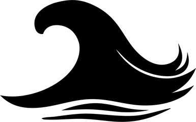 Wave Silhouette Vector Illustration | Ocean Sea Water Surf Abstract Design