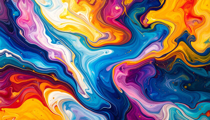 Abstract watercolor background with vivid swirling colors