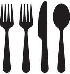 fork spoon and knife vector icon