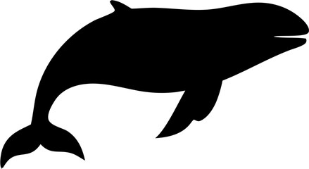 Whale Silhouette Vector Illustration | Ocean Marine Animal Sea Life Design