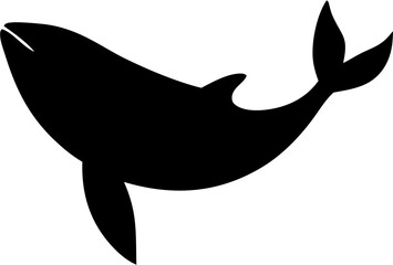 Whale Silhouette Vector Illustration | Ocean Marine Animal Sea Life Design