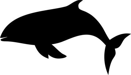 Whale Silhouette Vector Illustration | Ocean Marine Animal Sea Life Design