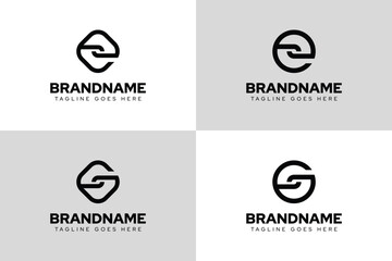 Letters EZ GS Monogram Logo Set, for any business with EZ ZE GS G initials