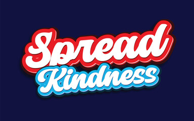 Retro typography groovy spread kindness slogan print with rainbow and stars for graphic tee t shirt or sticker poster - Vector