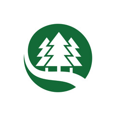 Pine Tree Circle Logo &ndash; Modern Nature Symbol