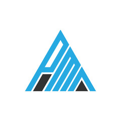 AM Mountain Monogram – Modern Triangular Stripe Logo