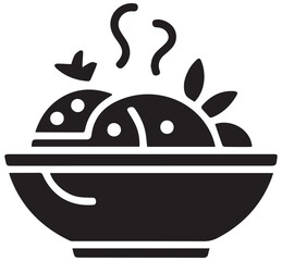 Food Dishes flat silhouette vector icon