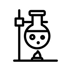Lab Experiment Line Icon of Chemistry and Laboratory Icon Set