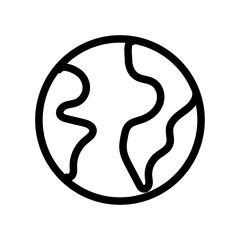 Earth Globe Line Icon of Astronomy and Space Icon Set
