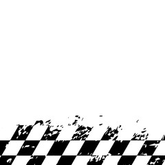 Grunge Checkered Racing Flag Border.