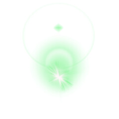 Glowing green light flare effect with bright radiant burst on white background. Abstract digital shine perfect for overlays, posters, and modern designs. Futuristic glowing element for creative 