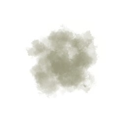Abstract gray watercolor cloud texture with soft smoky effect on white background. Artistic ink blot design perfect for digital art, backgrounds, and creative projects. Minimal abstract stain