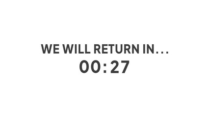 27 second timer clock illustration. Countdown timer clock.