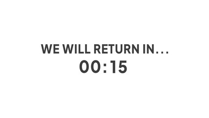  15 second timer clock illustration. Countdown timer clock.