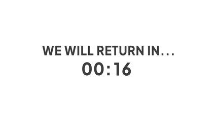  16 second timer clock illustration. Countdown timer clock.