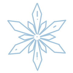 Cute Snowflake Winter Collection, Abstract Snow Crystal Illustration Set