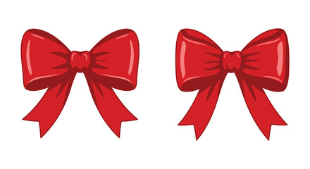 two elegant red bows tied neatly side by side