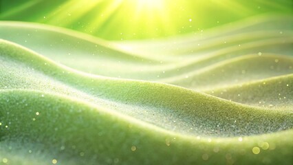 Luminous green abstract waves with sunlight rays
