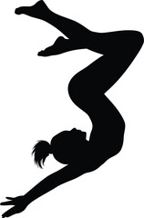 Fototapeta premium Silhouette of a gymnast in motion athletic graceful