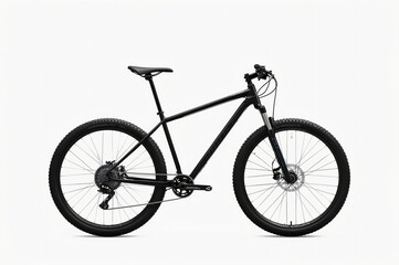 Obraz premium Black mountain bike, studio shot, white background, cycling