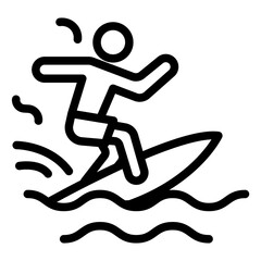 Surfing Line Icon of Summer Sports Icon Set
