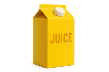 Fototapeta premium Refreshing juice carton in vibrant yellow with a white cap, perfect for showcasing beverage packaging designs