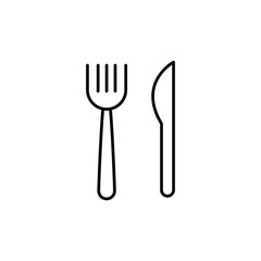 fork knife line icon, outline vector logo, simple vector flat black trendy style illustration for web and app..eps