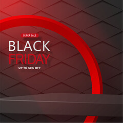 3d Round podium stage for Black Friday sale poster