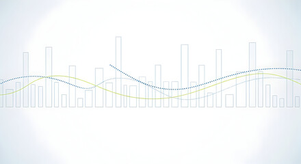 Dynamic data visualization with ascending trend lines and bar chart elements for financial analysis and growth insights