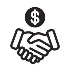 Handshake Line Icon of Business and Finance Icon Set
