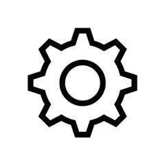 Simplified gear icon illustration representing mechanism function and engineering design processes