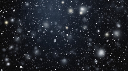 Obraz premium Snowflakes Falling in the Dark Night with Soft Glow